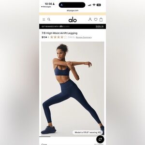 ALO Yoga 7/8 High-Waist Airlift Legging, Navy